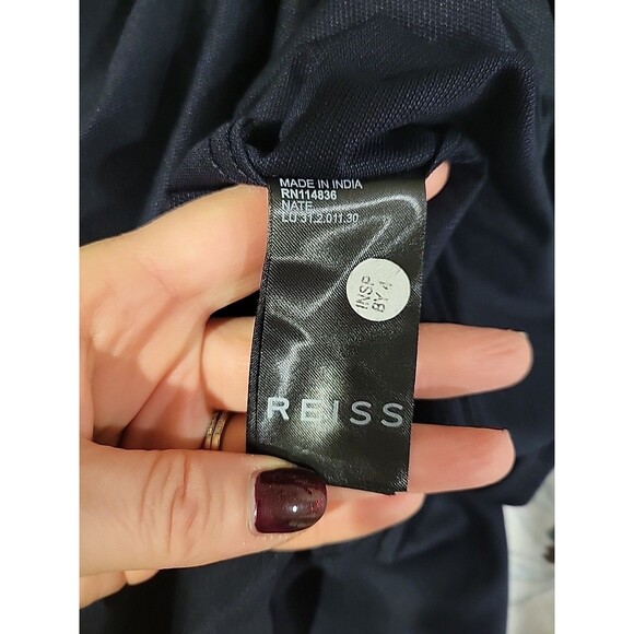 REISS Men's Nate Cutaway Jersey Slim Fit Shirt Long Sleeve Button Front Size XL - Picture 8 of 10